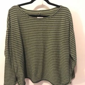 Lou & Grey green and navy striped sweater